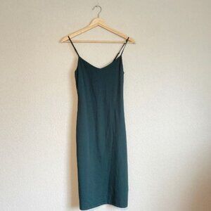 Babaton slip dress medium green midi tank summer classic capsule wardrobe basic